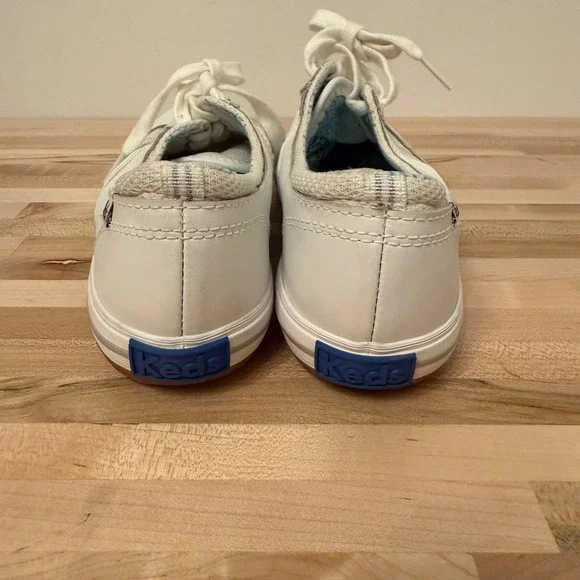 Keds Womens Size 6 White Leather Sneakers Casual Lace Up Shoes - Picture 4 of 6